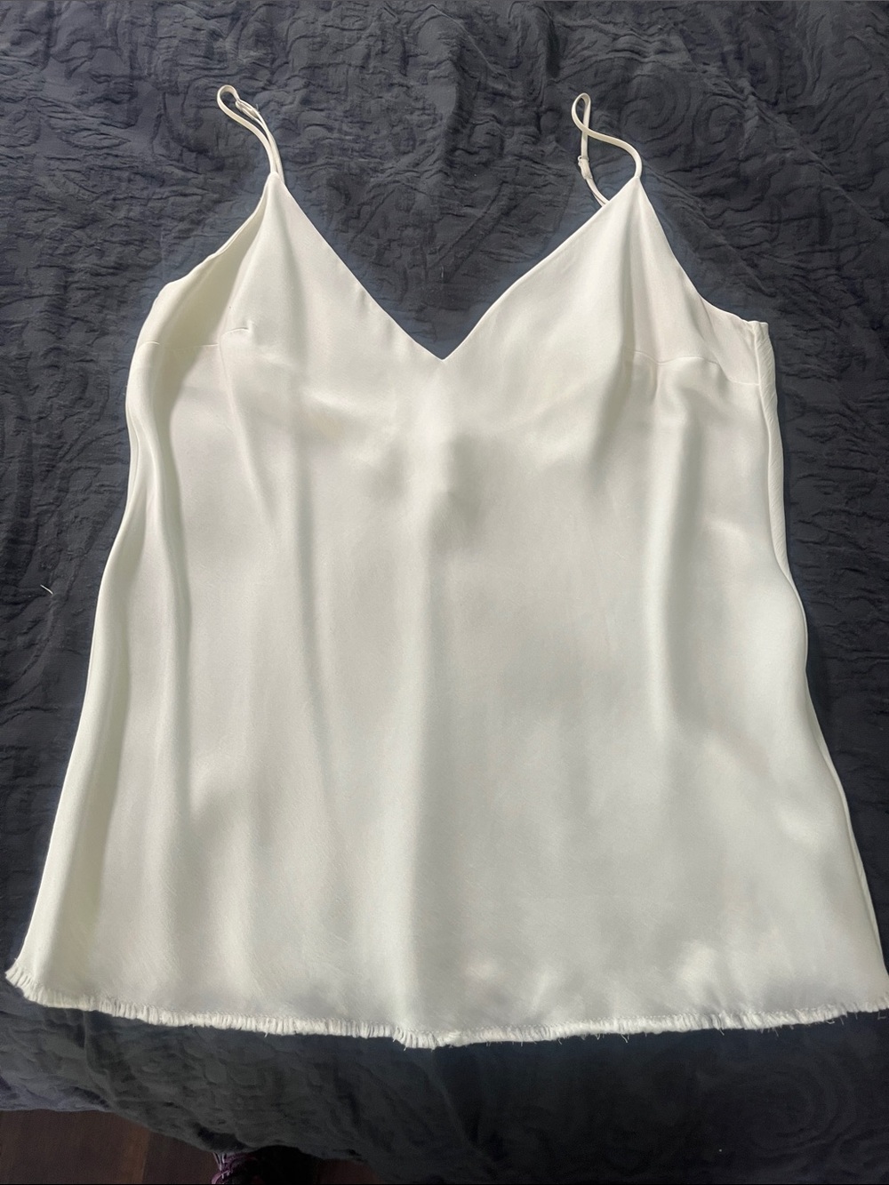 Frame Ivory V-Neck Silk-Like Camisole